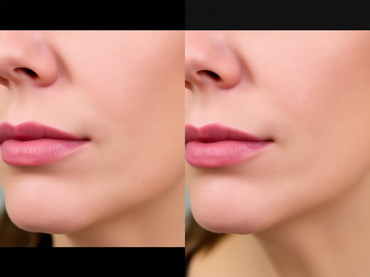 Before and after — Jawline definition — natural result
